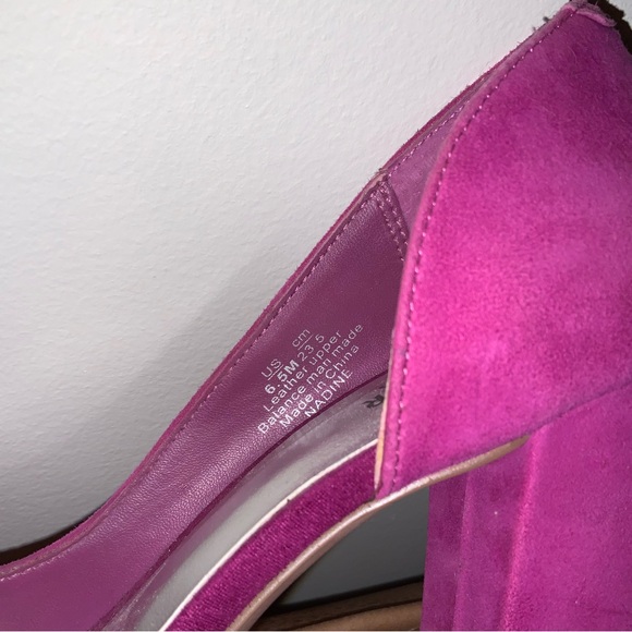 Women's Pink Suede Heels - Picture 7 of 10
